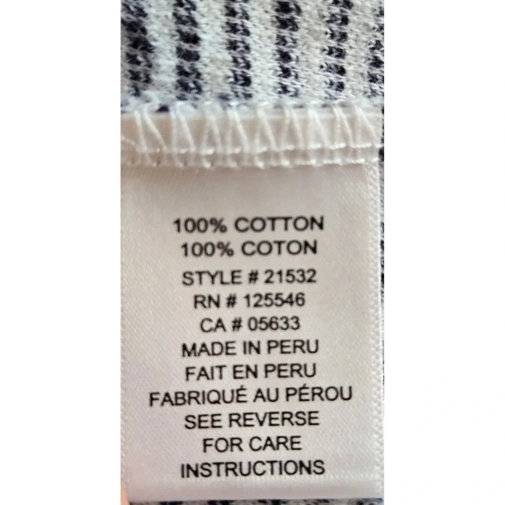 Habitat, Womens S  Blue White Striped‎ Cotton Open Front Cardigan, Beach Pockets